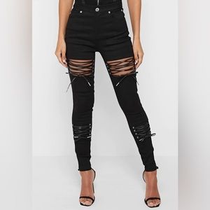 NWT maniere de voir lace up jeans